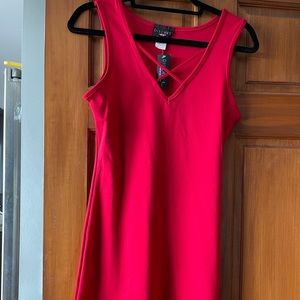 Red sleeveless sexy red dress